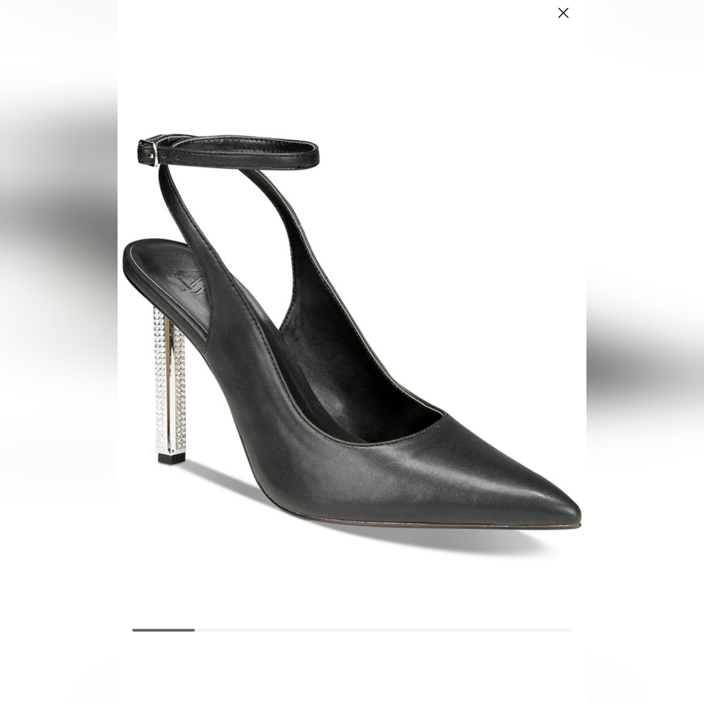 AAJ By Aminah Women's Saraphina Embellished Heel Ankle-Strap Pumps in black 8.5